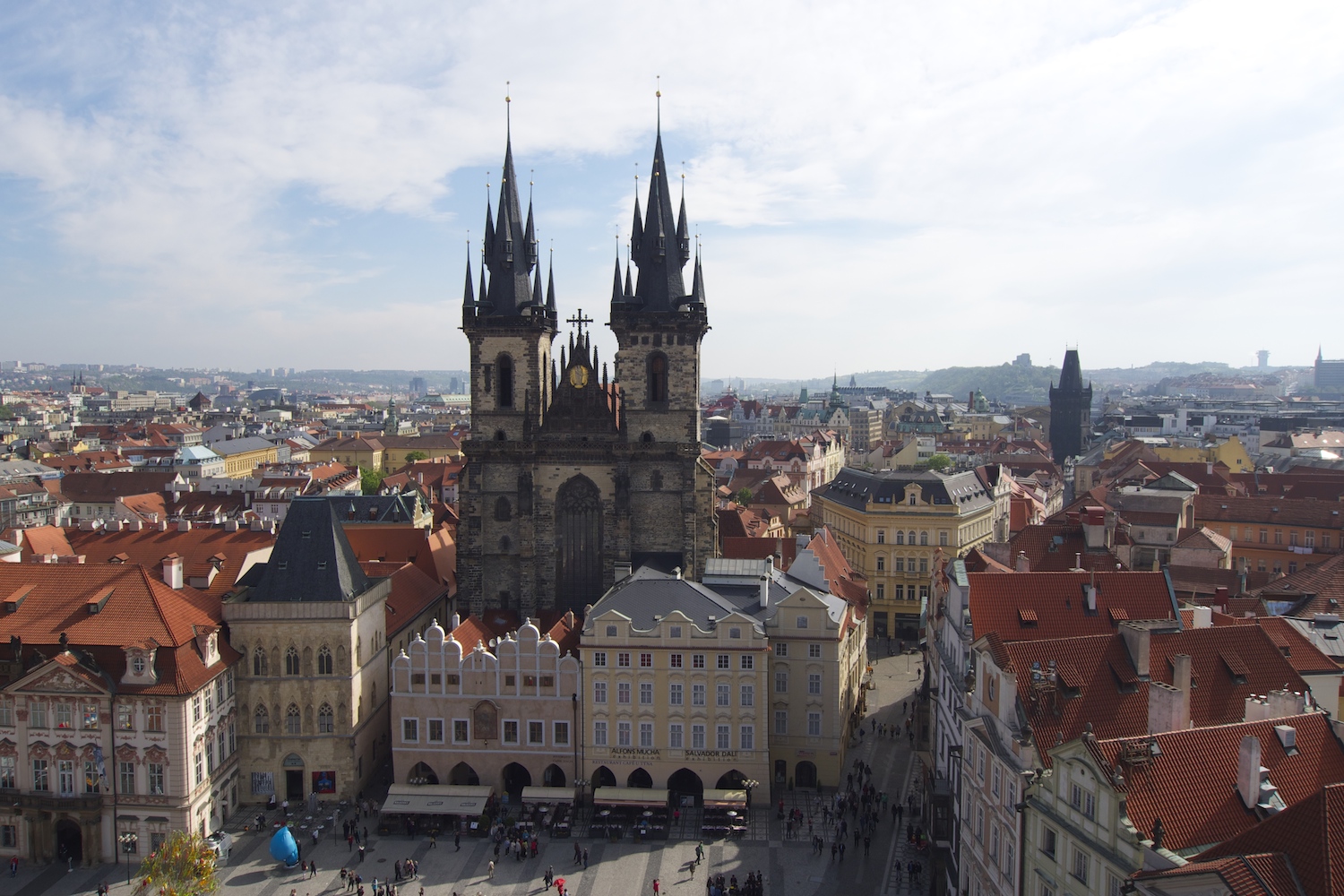 Blick vom Rathaus auf die Prager Altstadt